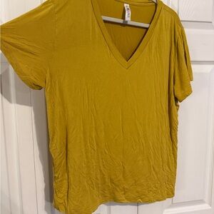 Latched Mama Mustard Short Sleeve V-Neck Nursing Top